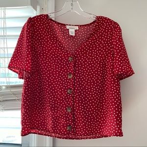Button Down Polka Dot Top